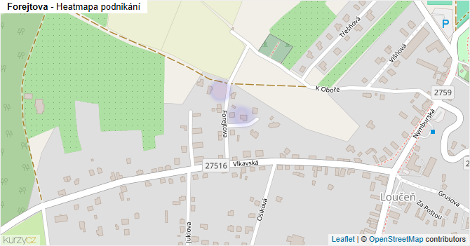 Forejtova - mapa podnikání