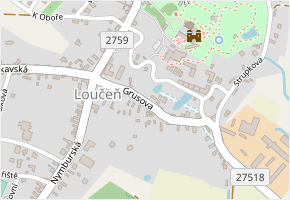 Grusova v obci Loučeň - mapa ulice
