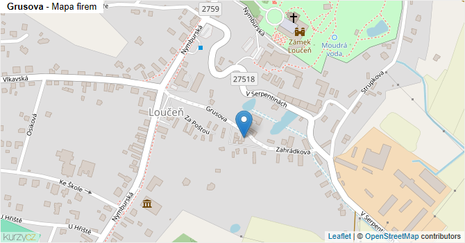 Grusova - mapa firem