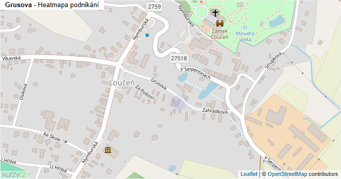 Grusova - mapa podnikání