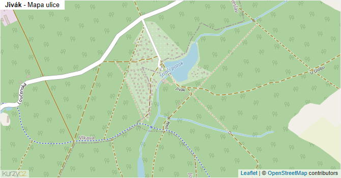Jivák - mapa ulice