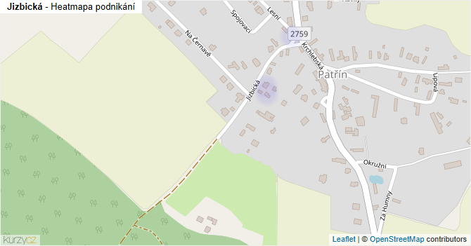 Jizbická - mapa podnikání
