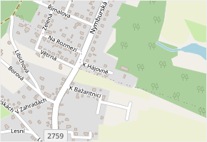 K Hájovně v obci Loučeň - mapa ulice