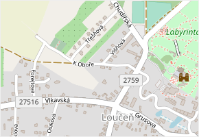 K Oboře v obci Loučeň - mapa ulice