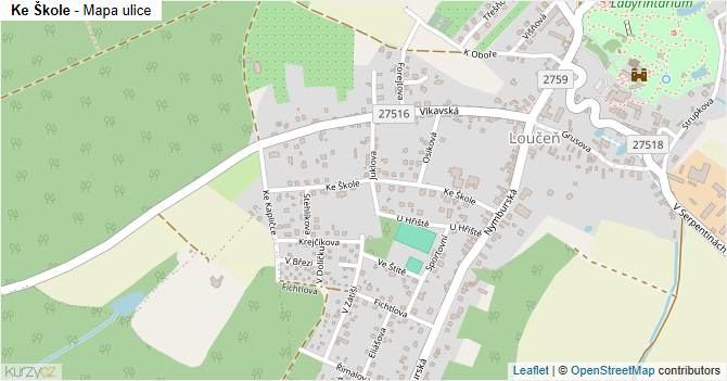 Ke Škole - mapa ulice
