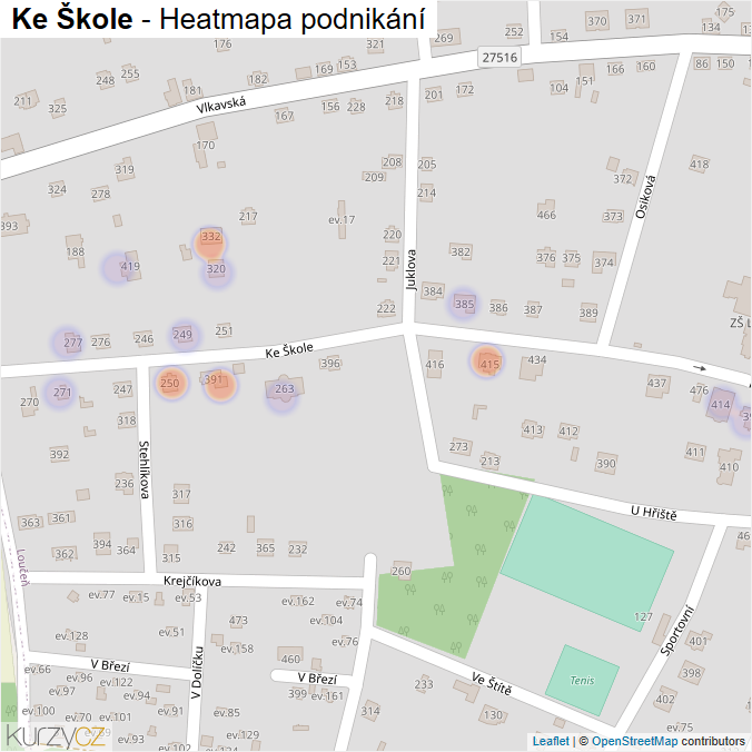 Mapa Ke Škole - Firmy v ulici.