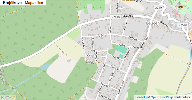 Krejčíkova - mapa ulice