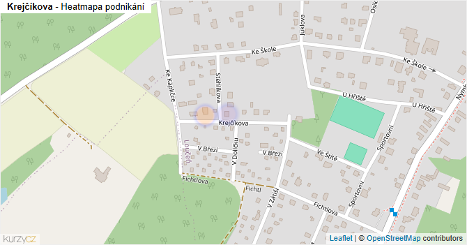 Krejčíkova - mapa podnikání