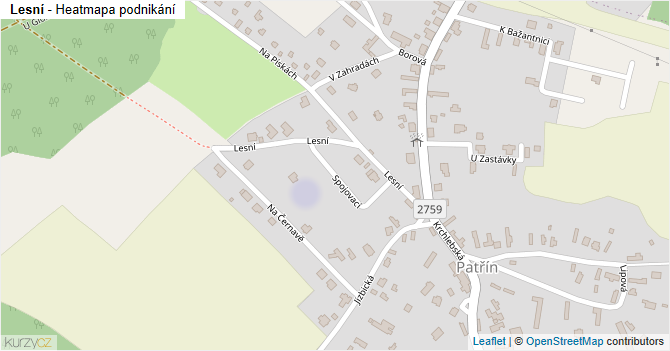 Lesní - mapa podnikání