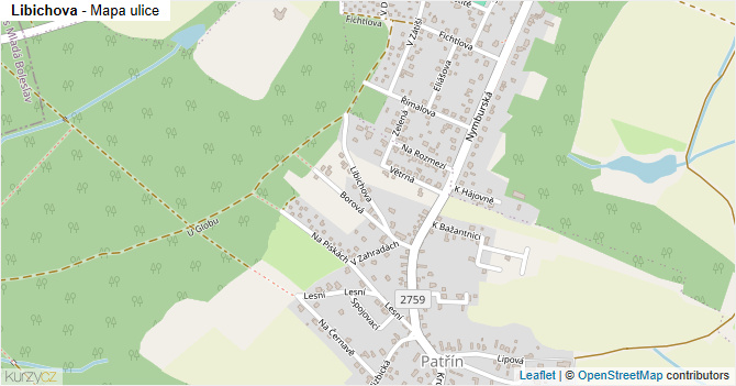 Libichova - mapa ulice