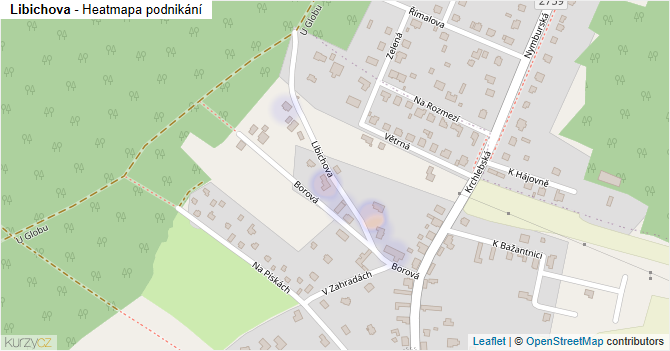 Libichova - mapa podnikání