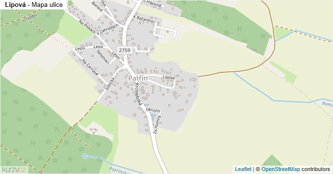 Lipová - mapa ulice