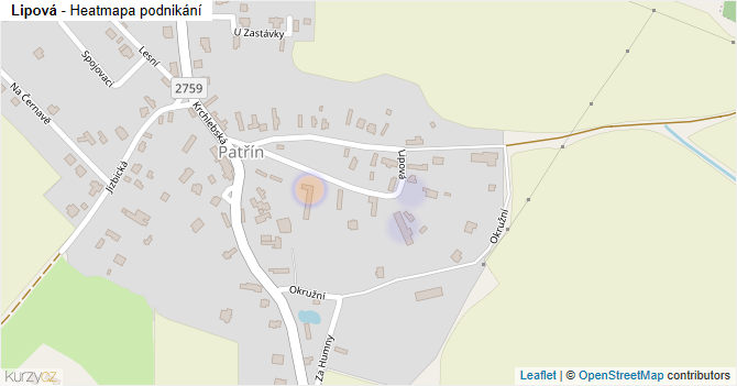 Lipová - mapa podnikání