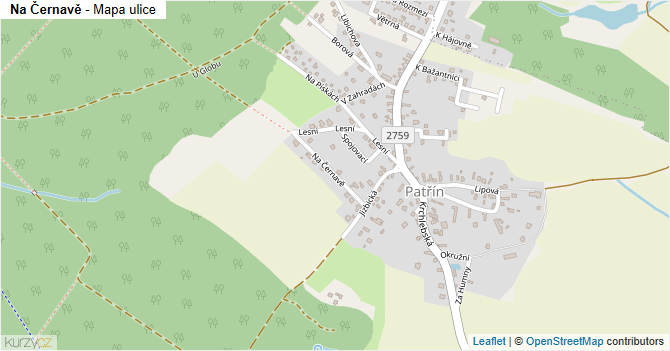 Na Černavě - mapa ulice
