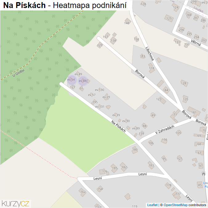 Mapa Na Pískách - Firmy v ulici.