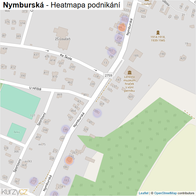 Mapa Nymburská - Firmy v ulici.