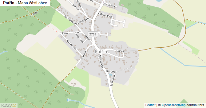 Patřín - mapa části obce