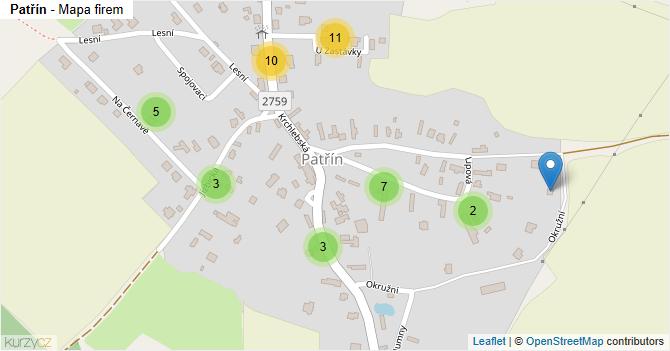 Patřín - mapa firem