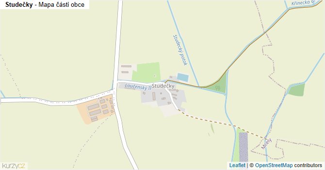 Studečky - mapa části obce