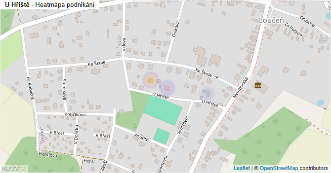 U Hřiště - mapa podnikání
