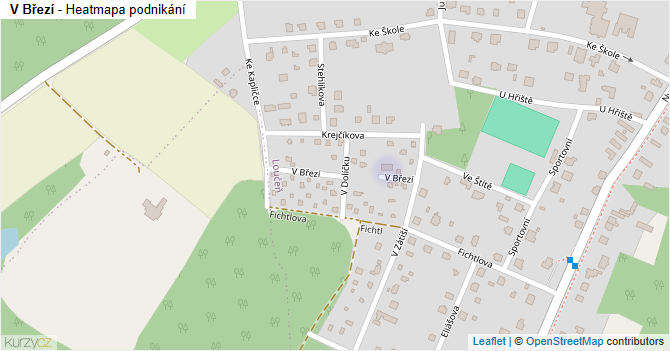 V Březí - mapa podnikání