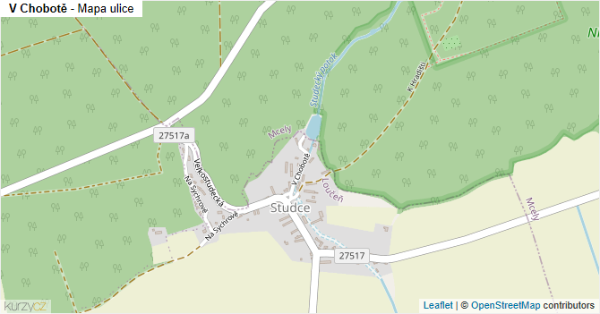 V Chobotě - mapa ulice