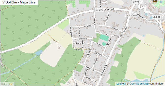 V Dolíčku - mapa ulice