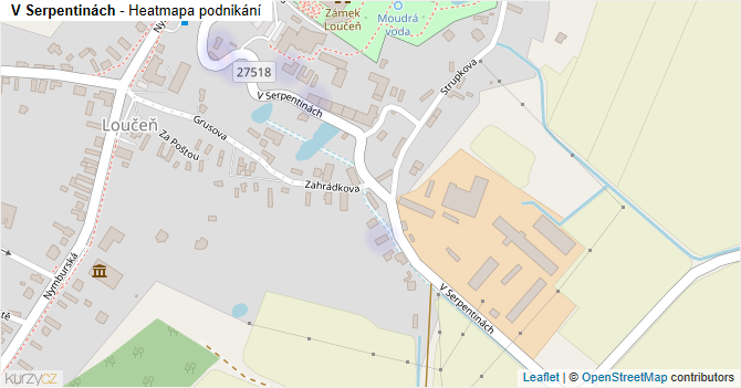 V Serpentinách - mapa podnikání