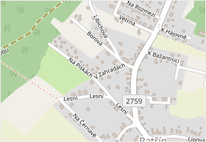 V Zahradách v obci Loučeň - mapa ulice