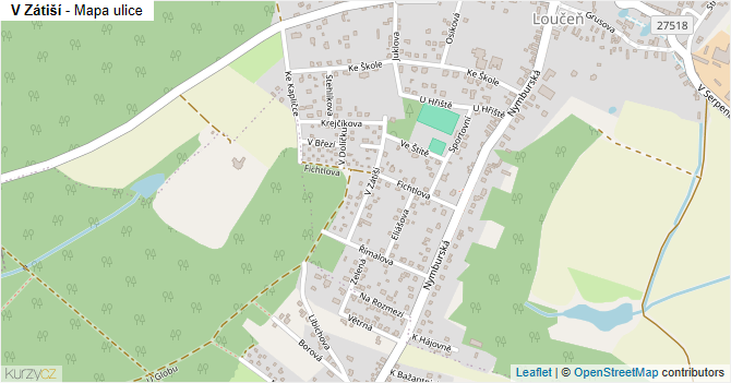 V Zátiší - mapa ulice
