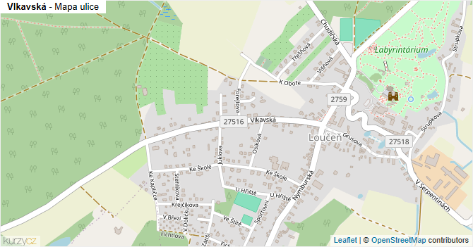 Vlkavská - mapa ulice