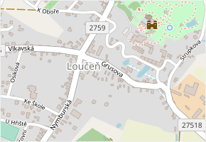 Za Poštou v obci Loučeň - mapa ulice