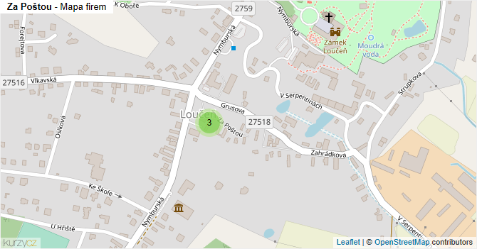 Za Poštou - mapa firem