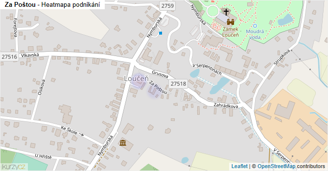 Za Poštou - mapa podnikání