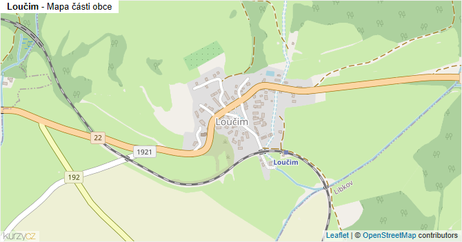 Loučim - mapa části obce
