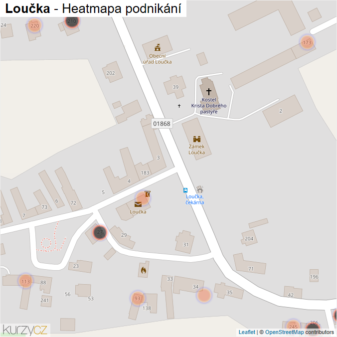 Mapa Loučka - Firmy v obci.