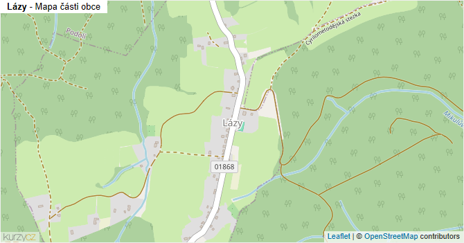 Lázy - mapa části obce