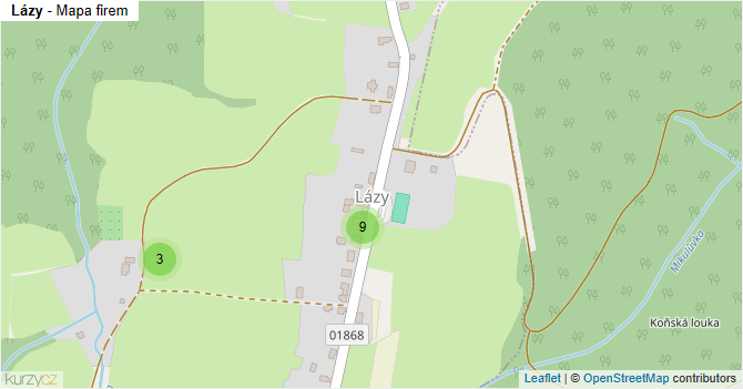 Lázy - mapa firem