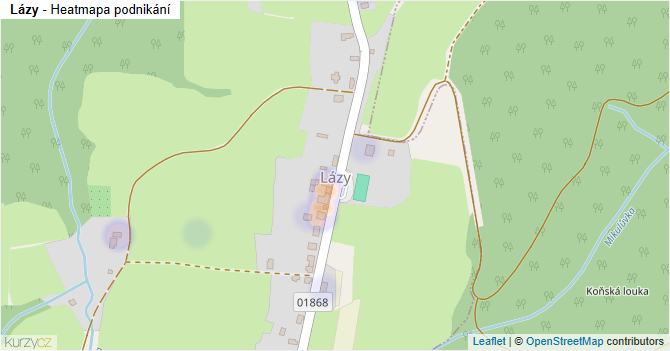 Lázy - mapa podnikání