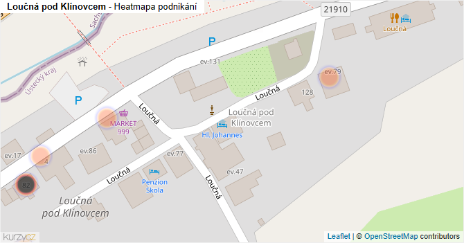 Loučná pod Klínovcem - mapa podnikání