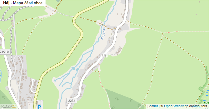 Háj - mapa části obce