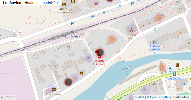 Loučovice - mapa podnikání