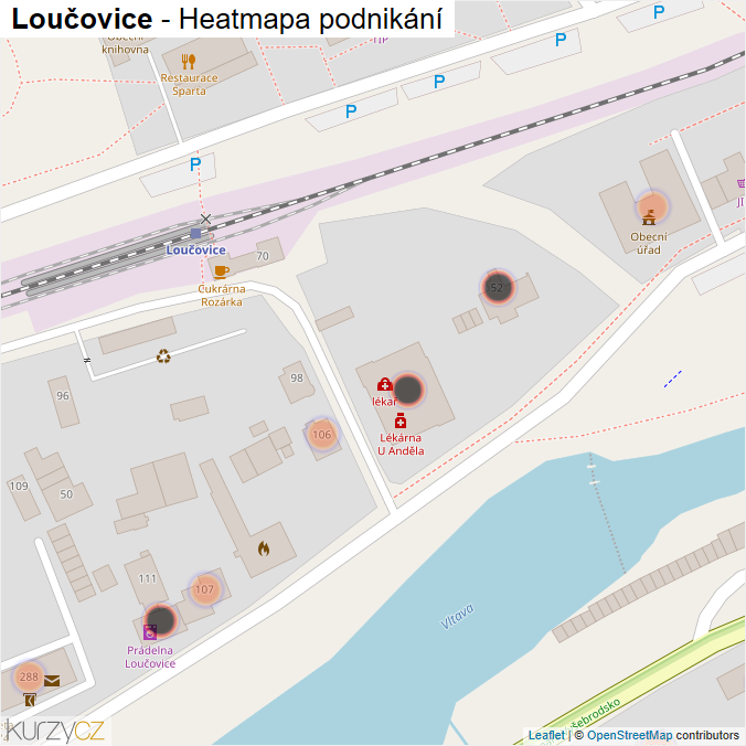 Mapa Loučovice - Firmy v obci.