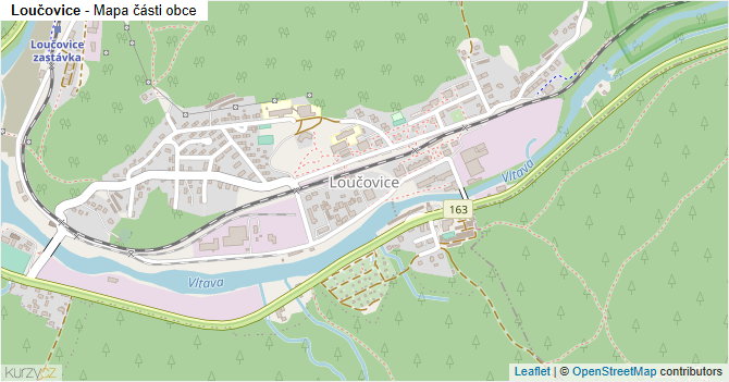 Loučovice - mapa části obce