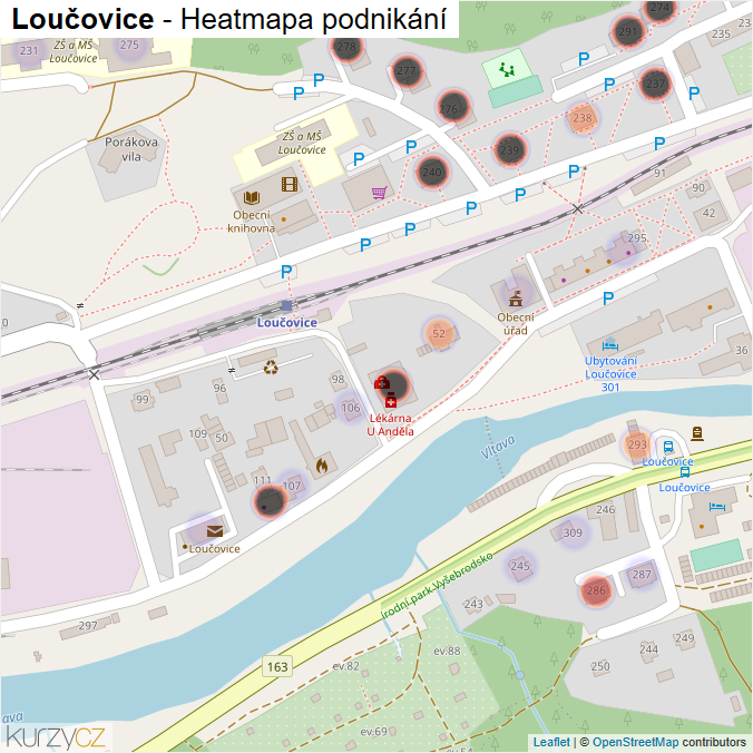 Mapa Loučovice - Firmy v části obce.