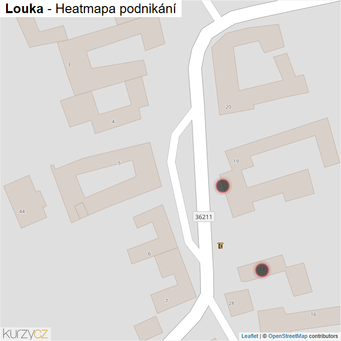 Mapa Louka - Firmy v obci.