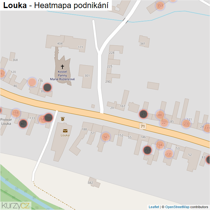 Mapa Louka - Firmy v obci.
