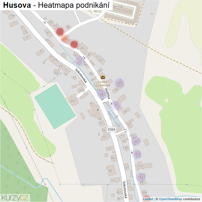 Mapa Husova - Firmy v ulici.