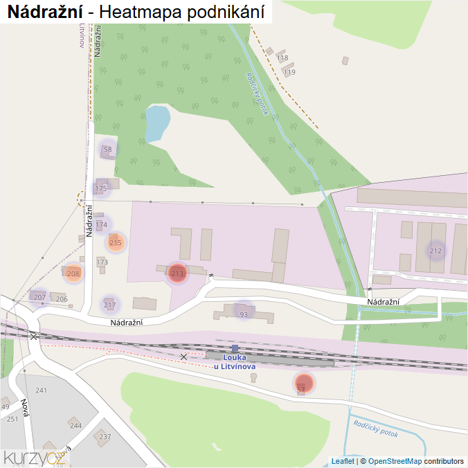 Mapa Nádražní - Firmy v ulici.