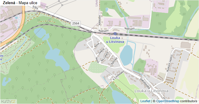 Zelená - mapa ulice